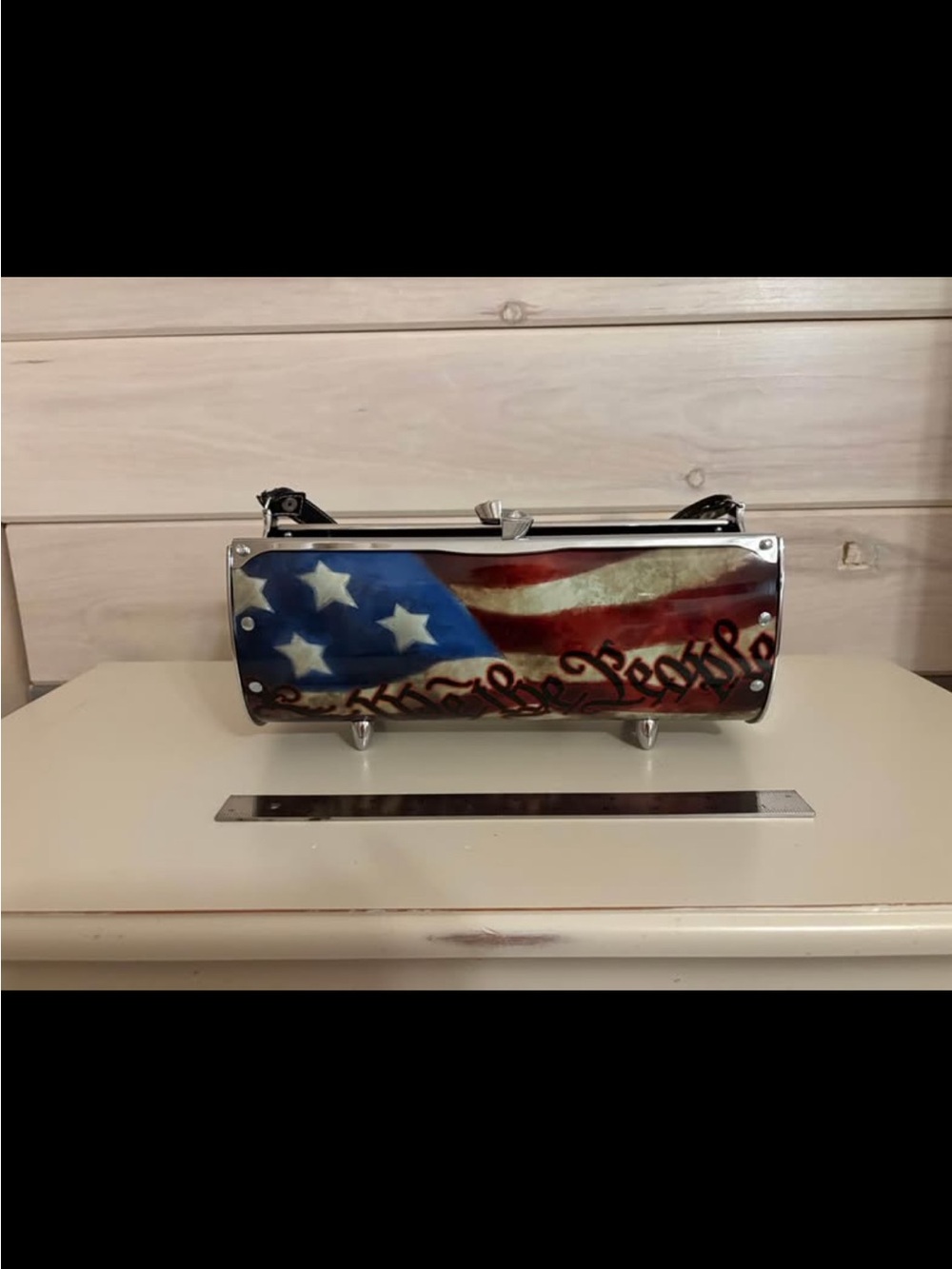 Women’s Flag-Print Clutch Handbag - Patriotic Red Blue White